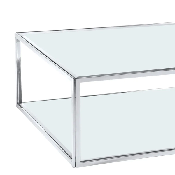 Stolik kwadratowy Morrisania MO-CT1681S Cosmolight srebrny przezroczysty