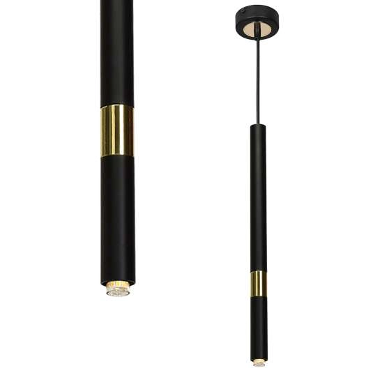 Industrialna LAMPA wisząca MONZA MLP6333 Milagro okrągła OPRAWA metalowy ZWIS tuba loft czarna