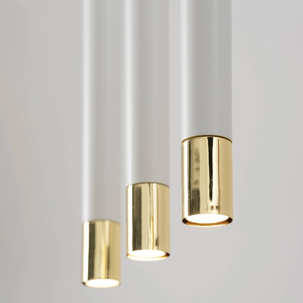 Sypialniana lampa wisząca Sopel Grand 33392 biała złota nad łóżko