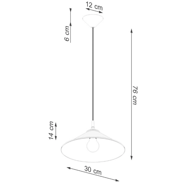 Lampa wisząca do jadalni Zuma SL.1325 stożek metalowa biała