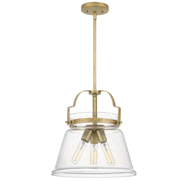Szklana wisząca lampa QN-WIMBERLEY-P-WS retro mosiądz