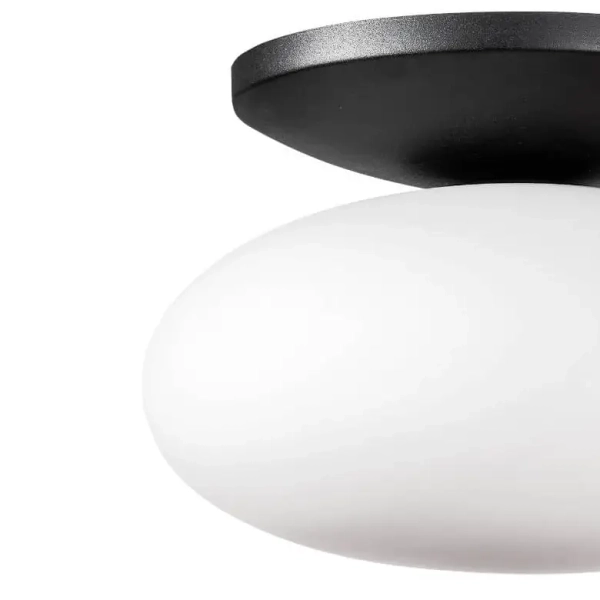 Sufitowa lampa szklana Omi 1184 Zumaline do salonu biała czarna