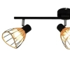 Kuchenna lampa przysufitowa Gent listwa rattan czarna brązowa