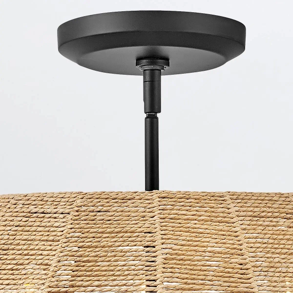 Regulowana sufitowa lampa Luca QN-LUCA-P-S-BK-CAM do jadalni sznur brązowy