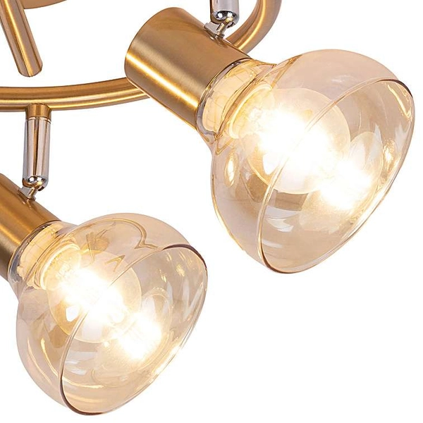 Plafon LAMPA sufitowa HOLLY 5549 Rabalux metalowa OPRAWA regulowane reflektorki szklane antyczne złoto bursztynowe