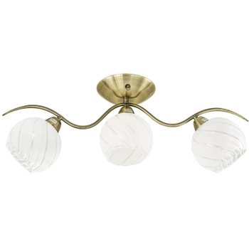 Sufitowa lampa vintage 8706/3 21QG kuliste klosze mosiądz