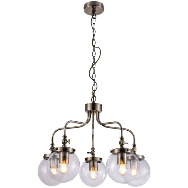 Wisząca lampa BALLET 35-70876 industrialna kule na łańcuchu przezroczysty