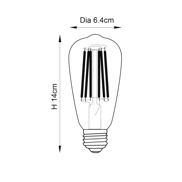 Dekoracyjna żarówka E27 93032 LED 6W 2500K bursztynowa