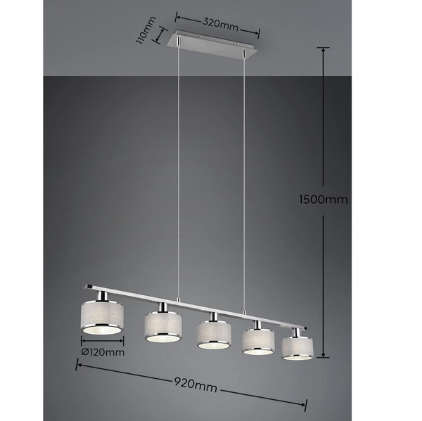 Sypialniana lampa wisząca Karpun 311600506 metal tkanina srebrny