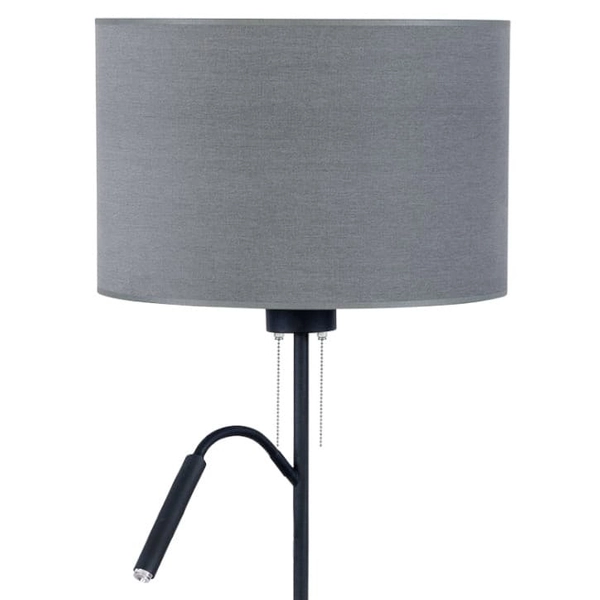 Sypialniana lampa stojąca do czytania Hotel 9072 Nowodvorski podwójna szara