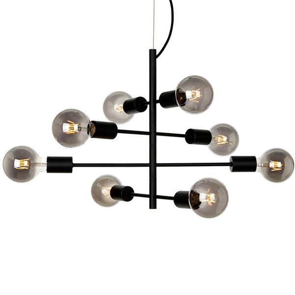 Loftowa LAMPA wisząca PORTEL PND-02431-8-BL Italux metalowa OPRAWA industrialny zwis czarny