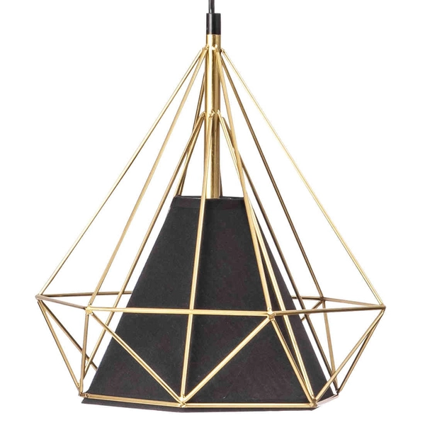 Abażurowa LAMPA wisząca HIRA 318565 Polux druciana kaskada do sypialni złota czarna