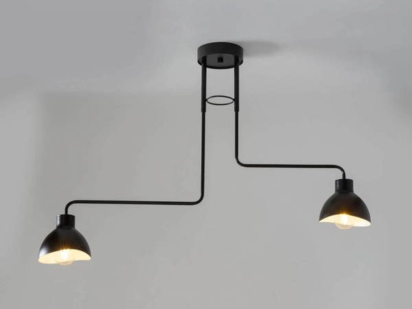 Ruchoma lampa sufitowa Holi czarne kopuły do przedpokoju