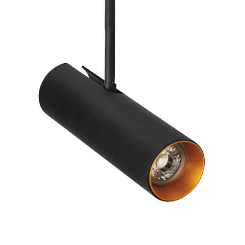 Sufitowa lampa kierunkowa Lens AZ3515 tuba do salonu czarna złota