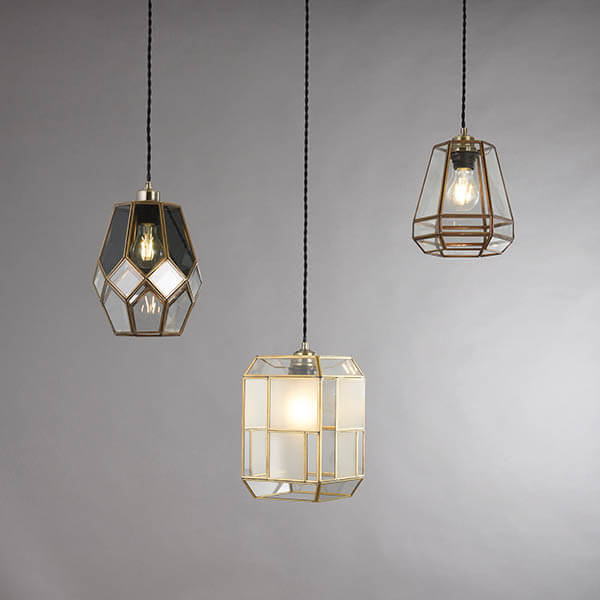 Klosz do lampy wiszącej Stockheld 73287 retro szklany mosiądz