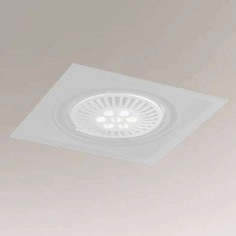 Podtynkowa LAMPA sufitowa MUKO H 7343 Shilo metalowa OPRAWA regulowana WPUST kwadratowy biały