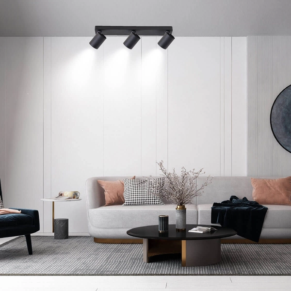 Plafon LAMPA sufitowa SNOW LP-731/3W BK Light Prestige metalowa OPRAWA regulowane refektorki tuby czarne