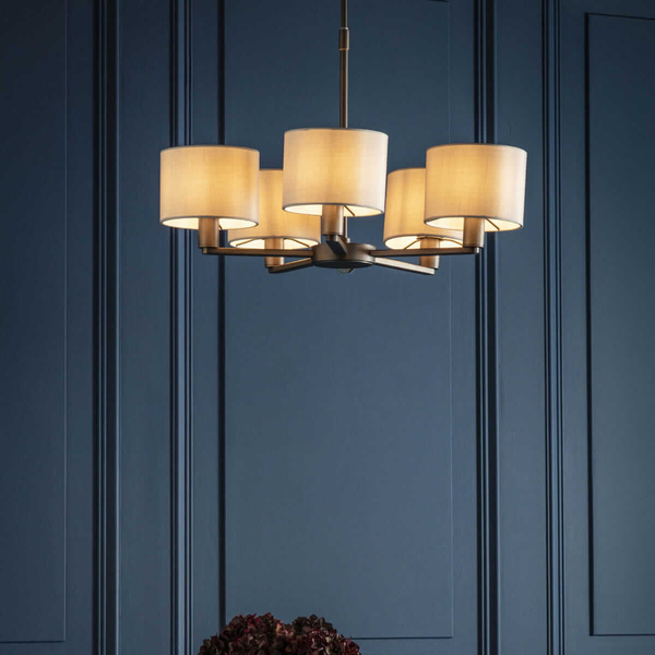 Wielopunktowa lampa wisząca Daley 73017 Endon antyczny brąz biała