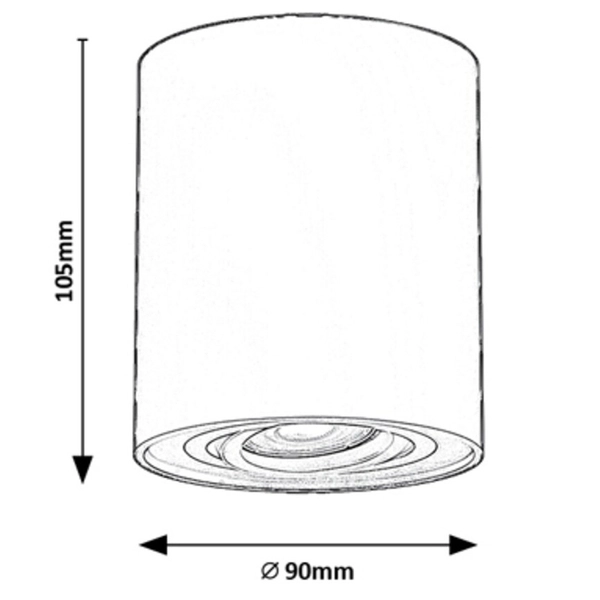 Sufitowa tuba metalowa Kobald 2048 biała lampa ruchoma nowoczesna