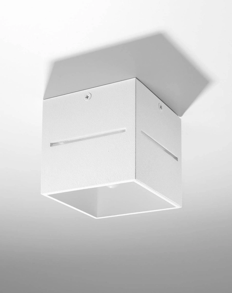 Plafon LAMPA sufitowa SL.0209 metalowa OPRAWA kwadratowa kostka cube biała
