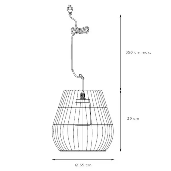 Lampa wisząca ekologiczna NERIDA 03844/01/30 IP44 do salonu czarny