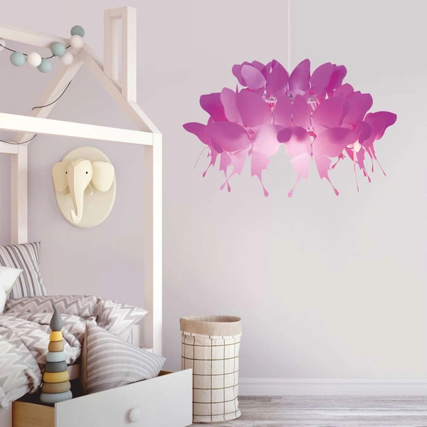 Wisząca lampa FARFALLA LP-3439/1P dark pink dziecięca zwis motyle różowe