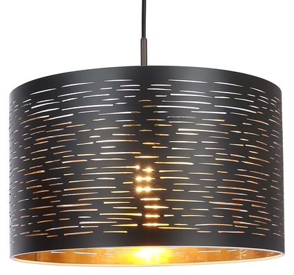Lampa wisząca Tunno 15342 okrągła nad stół czarna złota