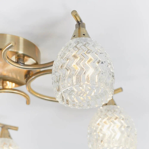 Szklana lampa sufitowa do salonu Boyer BOYER-5AB chromprzezroczysty