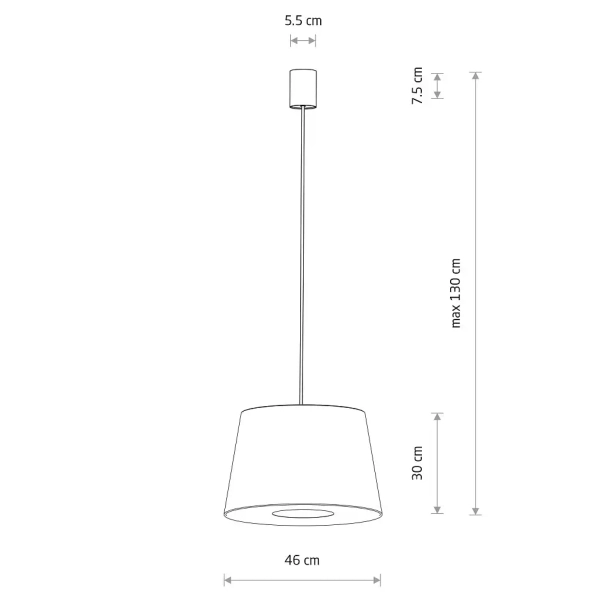 Minimalistyczna lampa wisząca tuba TUTOIA 11682 beżowa