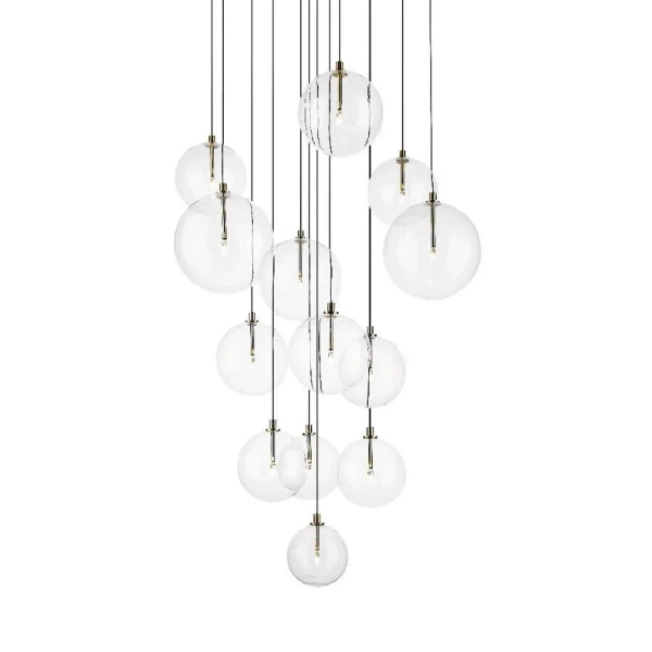 Molekułowa lampa wisząca MILAN P0606-13B-2GAC kulista złota
