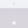 Wisząca lampa minimalistyczna HALO SL.1719 ryflowana kula beżowa