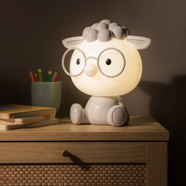 Dekoracyjna lampka nocna Sheep KDR-612-GR Zumaline LED 3W 4000K biała szara