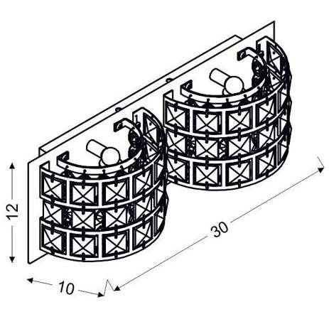 Kinkiet ścienny glamour SATURN 22-87235 crystals chrom przezroczysta