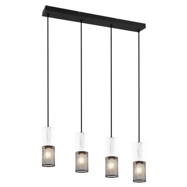 Metalowa lampa wisząca tuby Tosh 304300434 biały czarny
