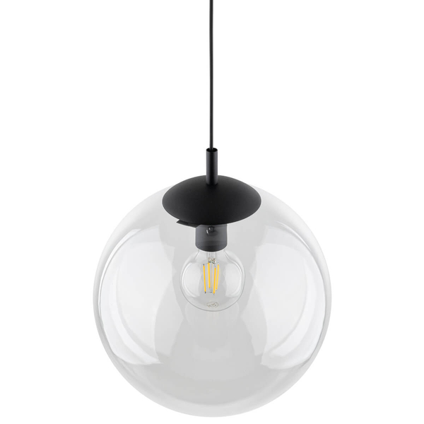 Lampa wisząca Esme 3268 nad wyspę do kuchni przezroczysta czarna