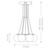 Zwieszana lampa Kepler QN-KEPLER-7P-BG LED 49W 3000K kula złoty biały