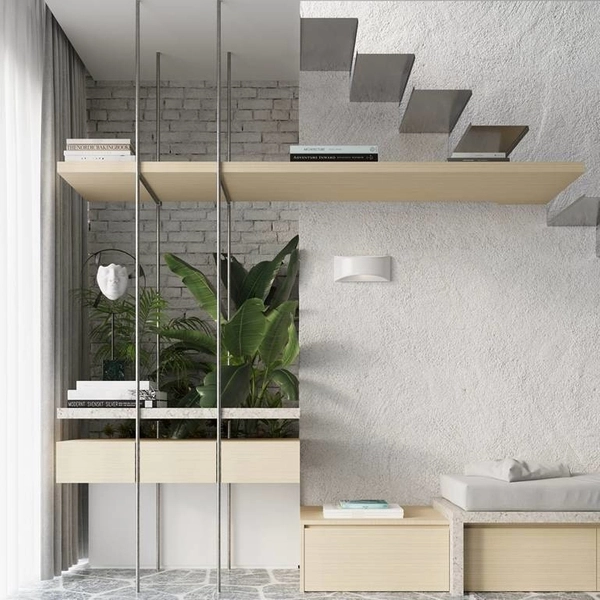 Półokrągła lampa ścienna SL.0834 ceramiczny kinkiet biały