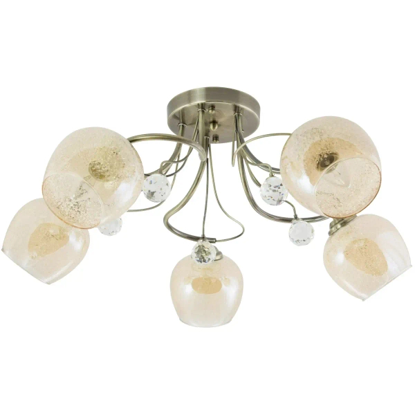 Jadalniana lampa sufitowa 8824/5 21QG kryształki mosiądz