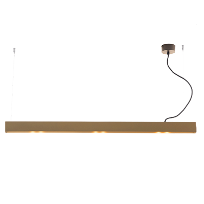 Podłużna wisząca lampa 22208 LED 54W 3000K belka brązowa złota