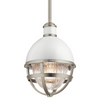 Lampa wisząca kopuła QN-TOLLIS-MP-BN szklana biała nikiel