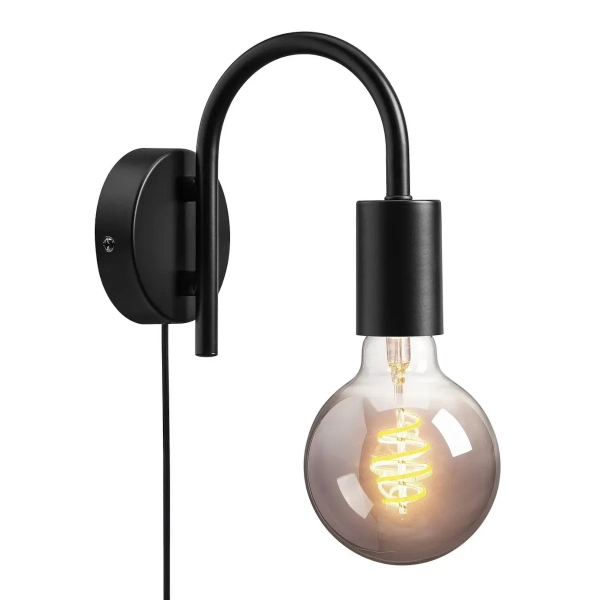 Metalowa lampa ścienna Paco 2112071003 tubka czarna