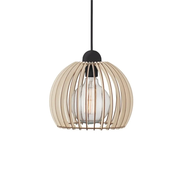 Drewniana lampa wisząca Chino 84823014 do jadalni beżowy