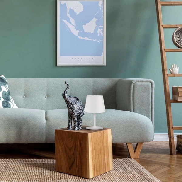 Stolikowa lampa abażurowa Maja 2935 TK Lighting z tkaniny metalowa biała