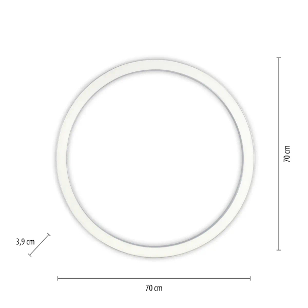 Owalny plafon PURE-LINES srebrny 6306-95 1xLED 42W 2700-5000K ring