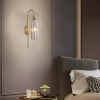 Bursztynowy kinkiet Piega podłużna szklana lampa nad lustro