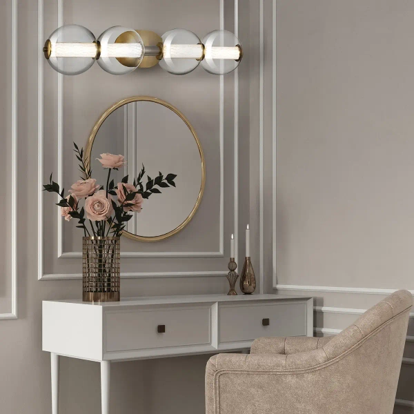 Lampa ścienna kule Atomo QN-ATOMO-4W-BG LED 18,5W 3000K IP44 złoty