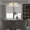 Wisząca kryształowa lampa nad stół 22040 LED 68W 3000K ring złoty