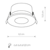 Oczko do zabudowy Golf 8376 czarna lampa wpuszczana schodowa