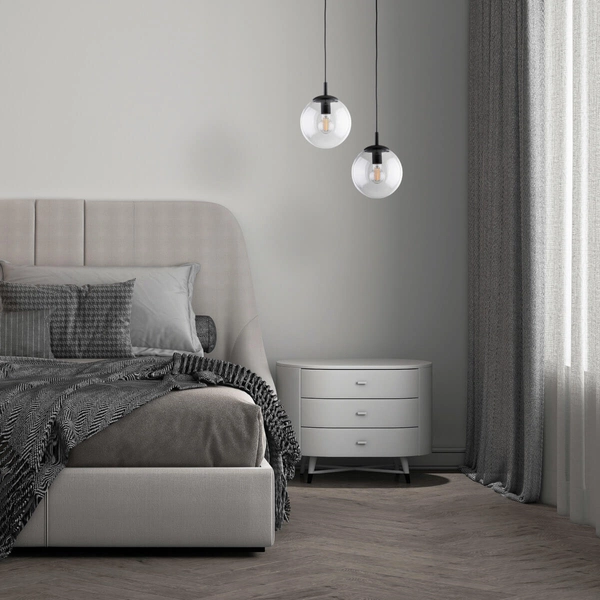 Wisząca lampa do kuchni Esme 3267 bańka czarna przezroczysta