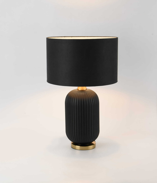 Stołowa lampa Tamiza LP-1515/1T big abażurowa czarna złota